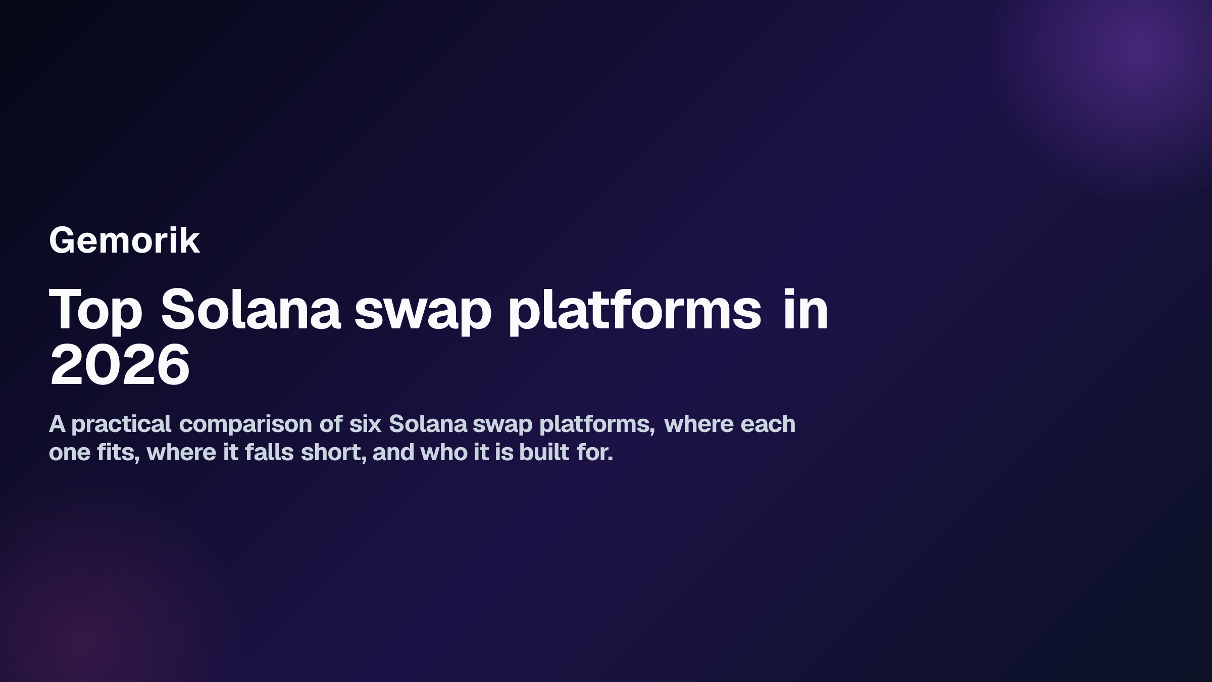 Top Solana swap platforms in 2026 cover
